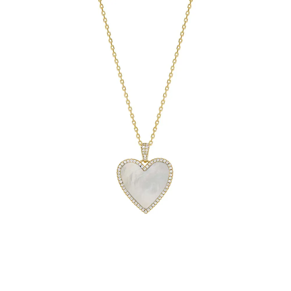 Pave Outlined Heart Stone Necklace sold by Adina Eden's