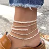 Pearl X Link Anklet sold by Adina Eden's