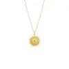 Fluted Baguette Medallion Link Necklace sold by Adina Eden's