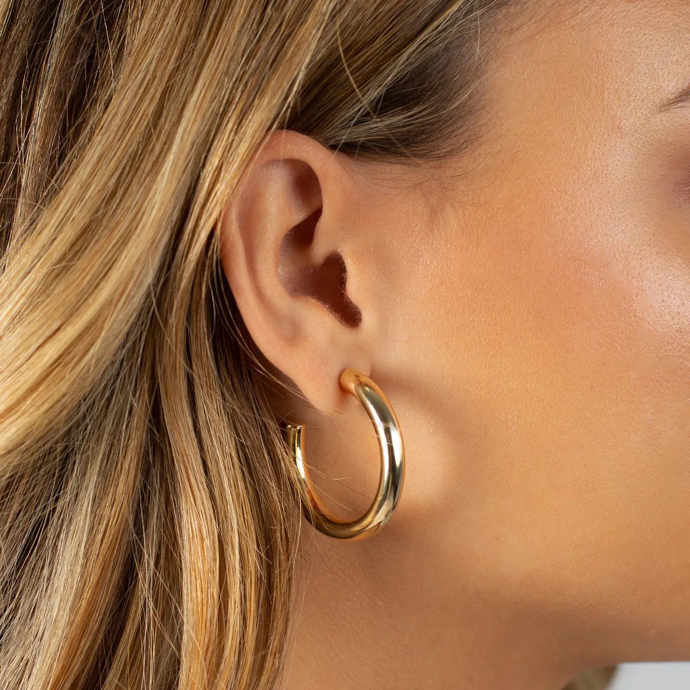 Thick Hollow Hoop Earring sold by Adina Eden's product image thumbnail 4