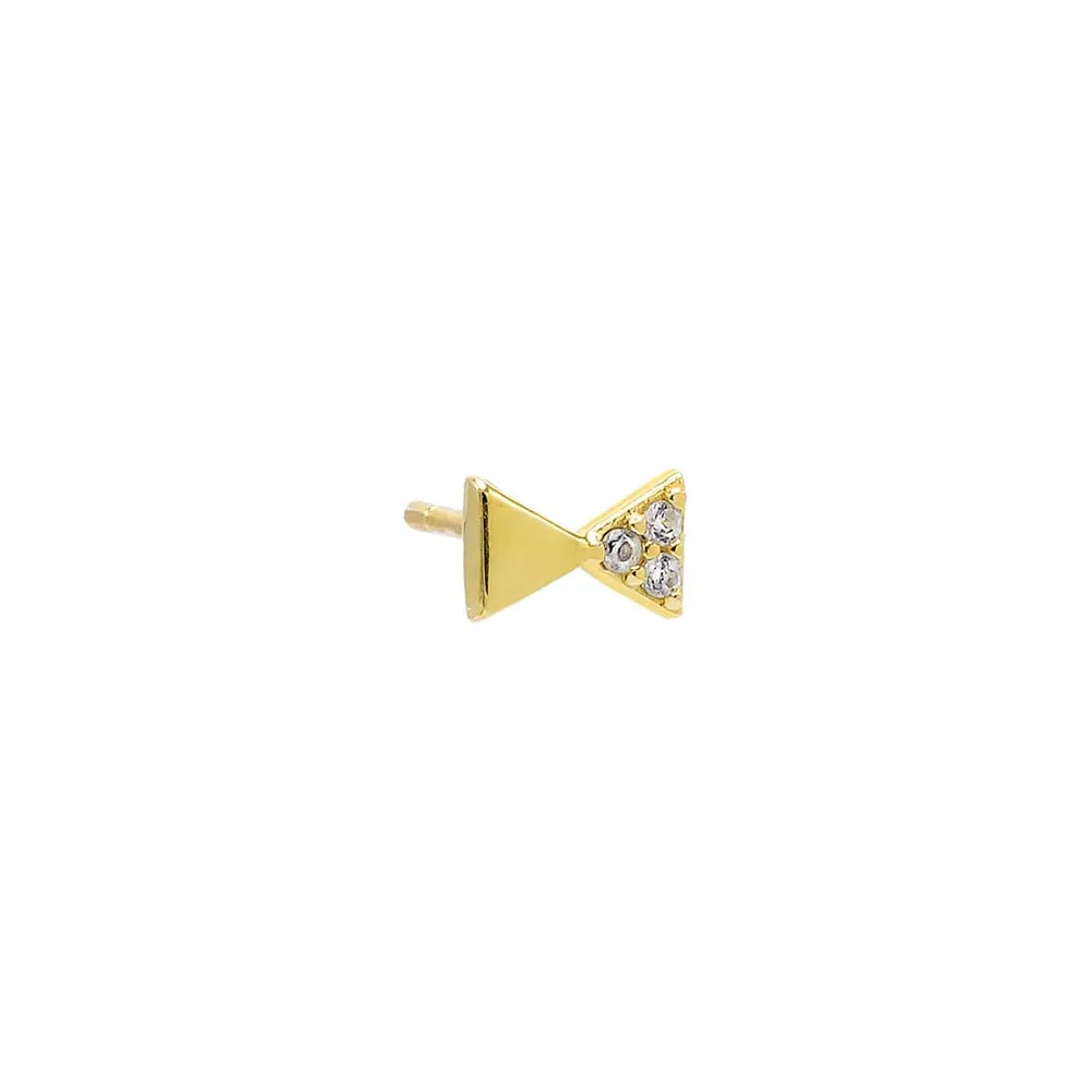 Pave/Solid Double Triangle Stud Earring sold by Adina Eden's product image thumbnail 3