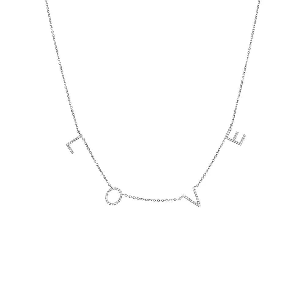 Diamond Pave Love Necklace 14K sold by Adina Eden's product image thumbnail 4