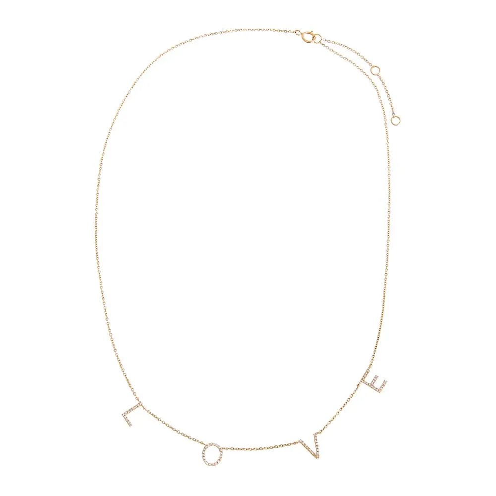 Diamond Pave Love Necklace 14K sold by Adina Eden's product image thumbnail 3