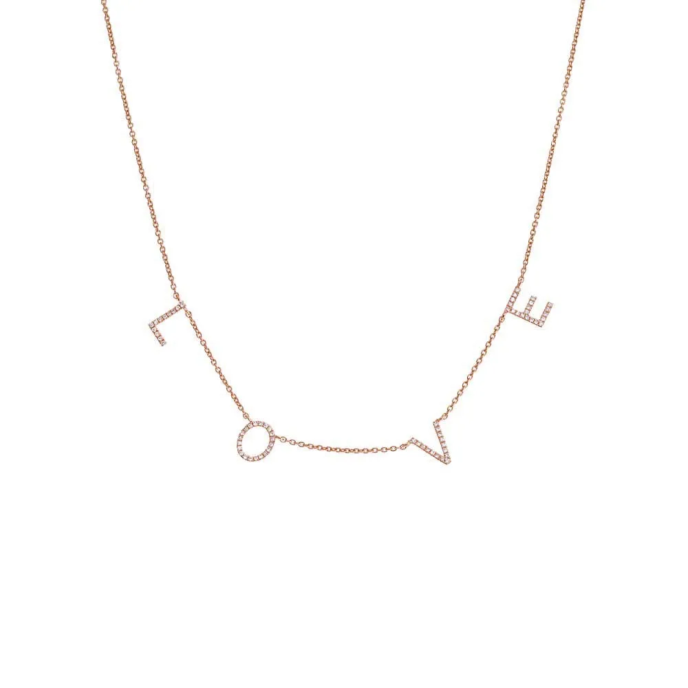 Diamond Pave Love Necklace 14K sold by Adina Eden's product image thumbnail 5