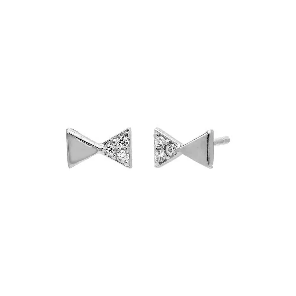 Pave/Solid Double Triangle Stud Earring sold by Adina Eden's product image thumbnail 4