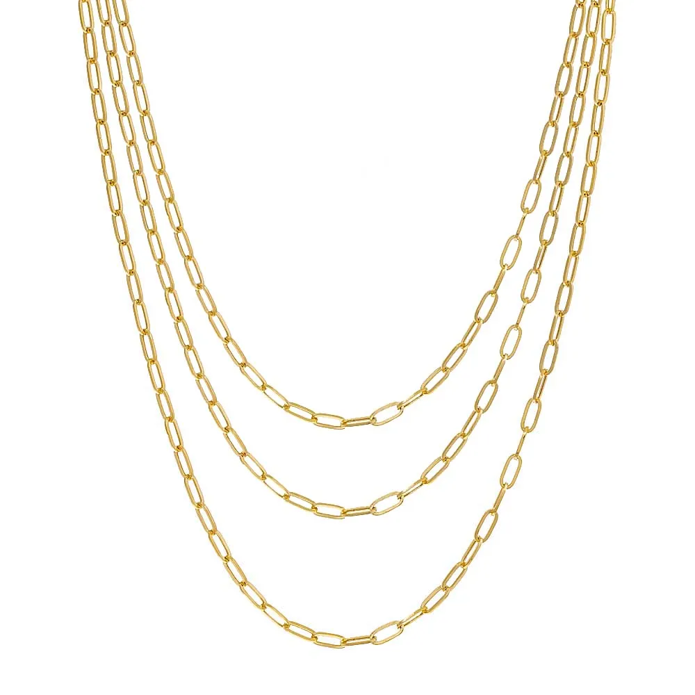 Small Paperclip Necklace 14K sold by Adina Eden's product image thumbnail 3