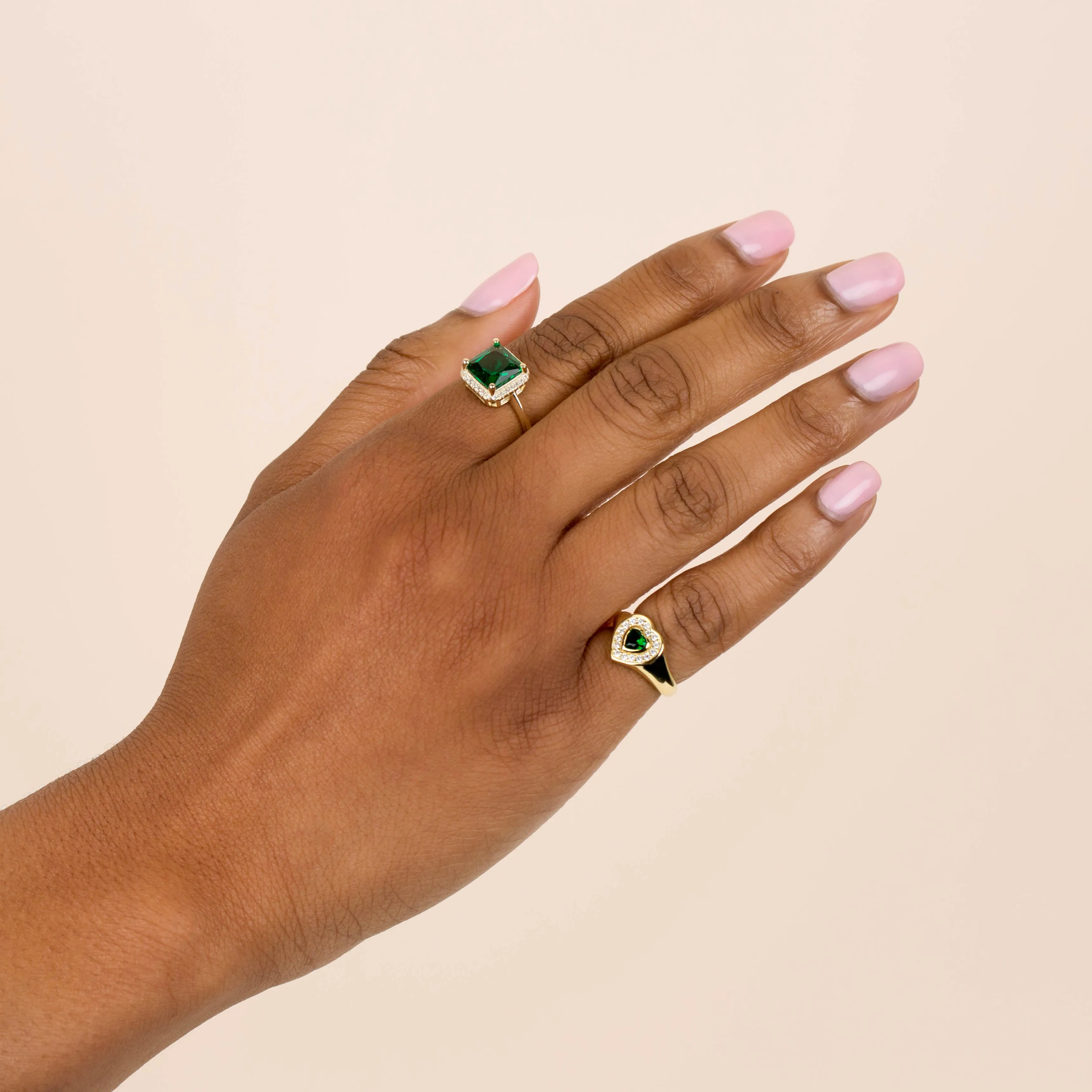 CZ Heart Pinky Ring sold by Adina Eden's product image thumbnail 2