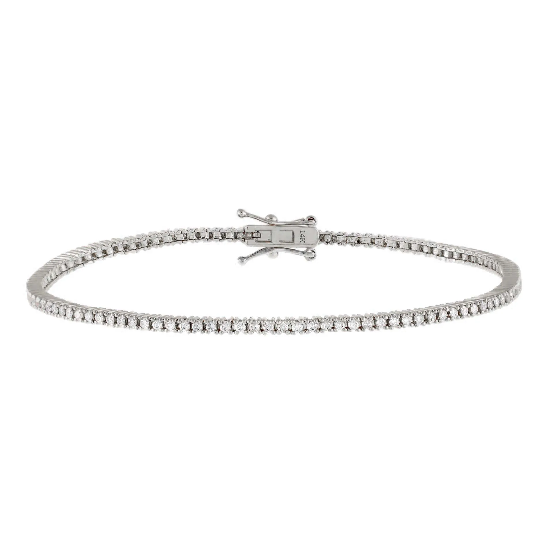 Diamond Thin Tennis Bracelet 14K sold by Adina Eden's product image thumbnail 3