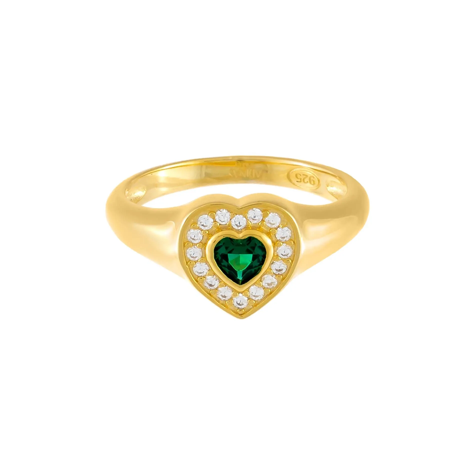 CZ Heart Pinky Ring sold by Adina Eden's product image thumbnail 4