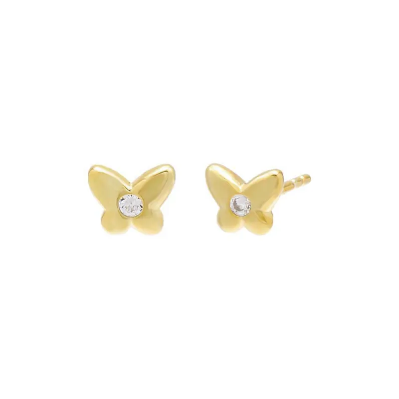 Tiny CZ Butterfly Stud Earring sold by Adina Eden's