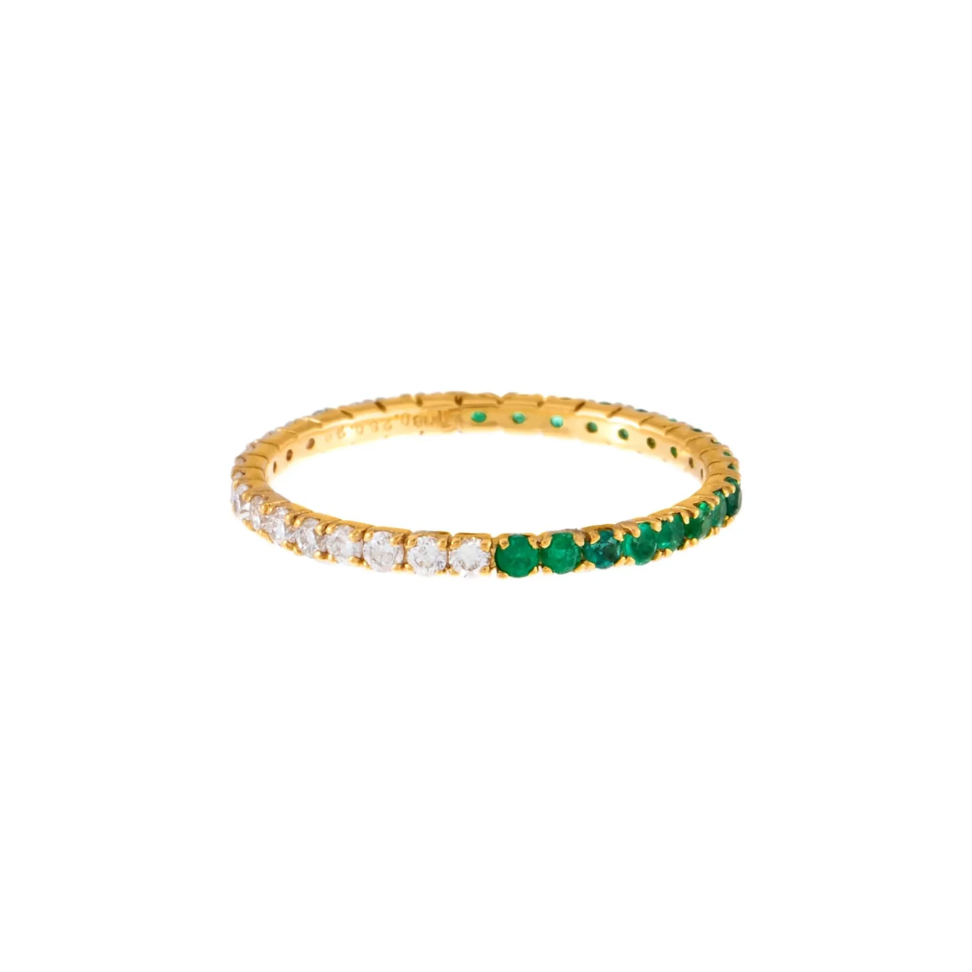Diamond Thin Emerald Ring 14K sold by Adina Eden's product image thumbnail 2