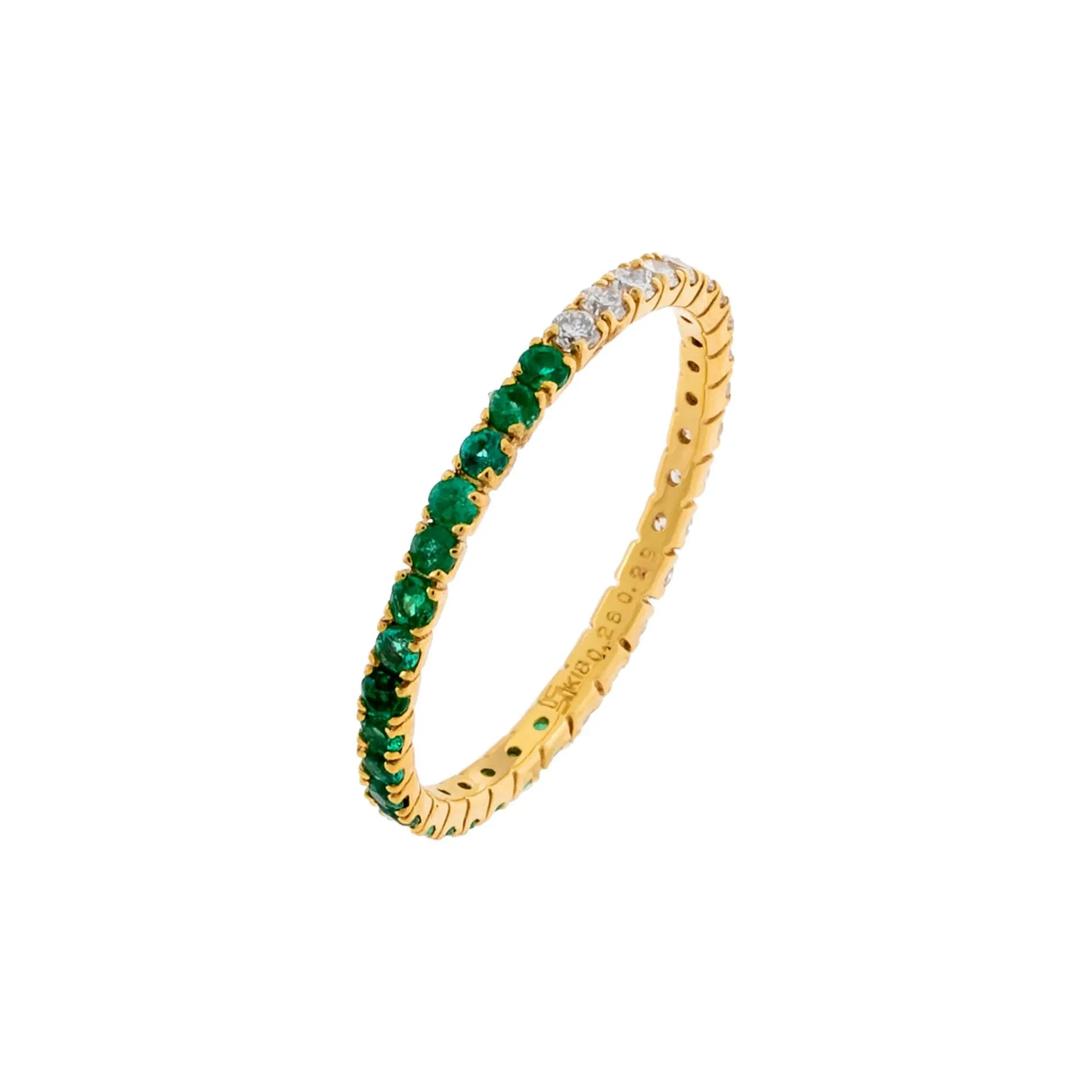 Diamond Thin Emerald Ring 14K sold by Adina Eden's