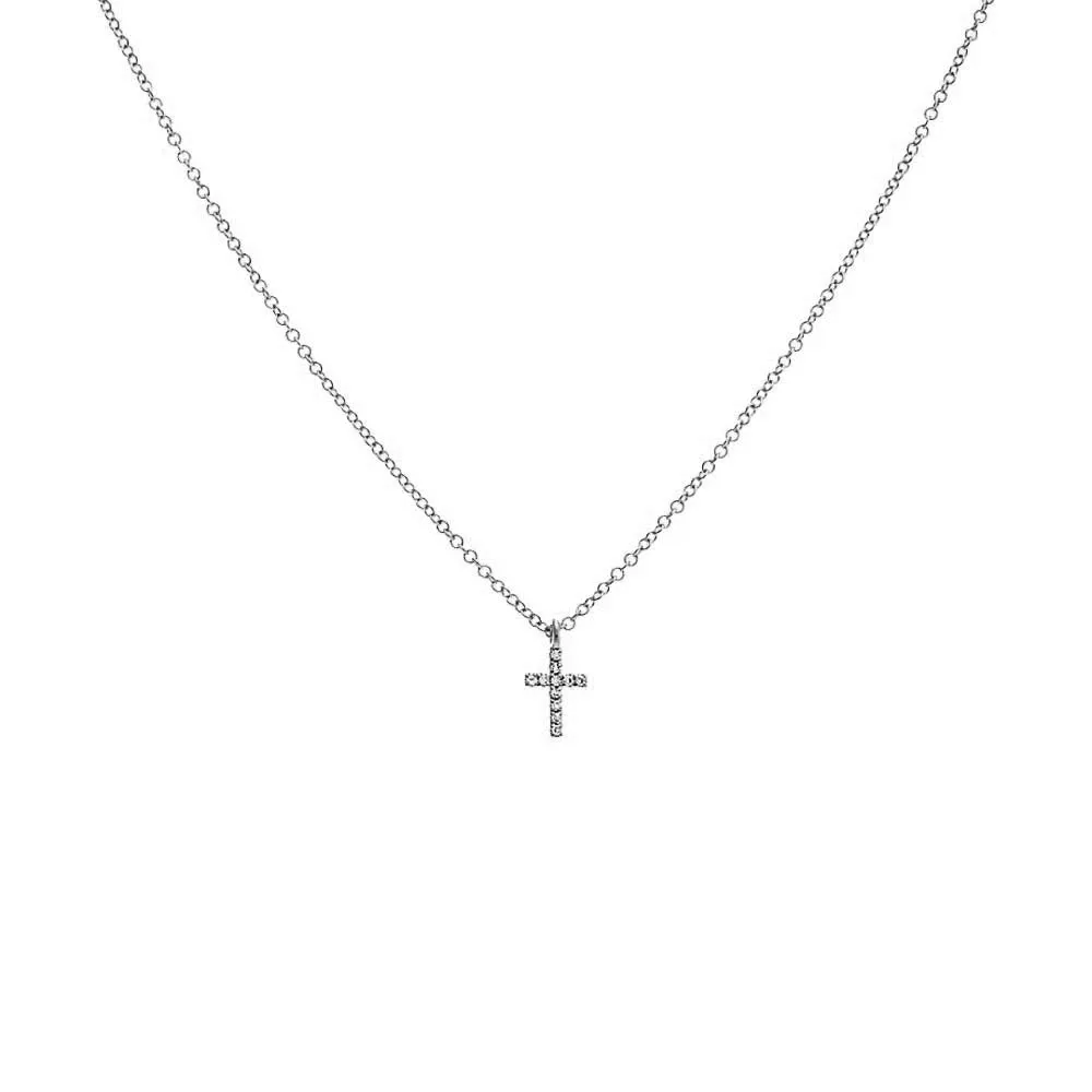 Diamond Mini Cross Necklace 14K sold by Adina Eden's product image thumbnail 4
