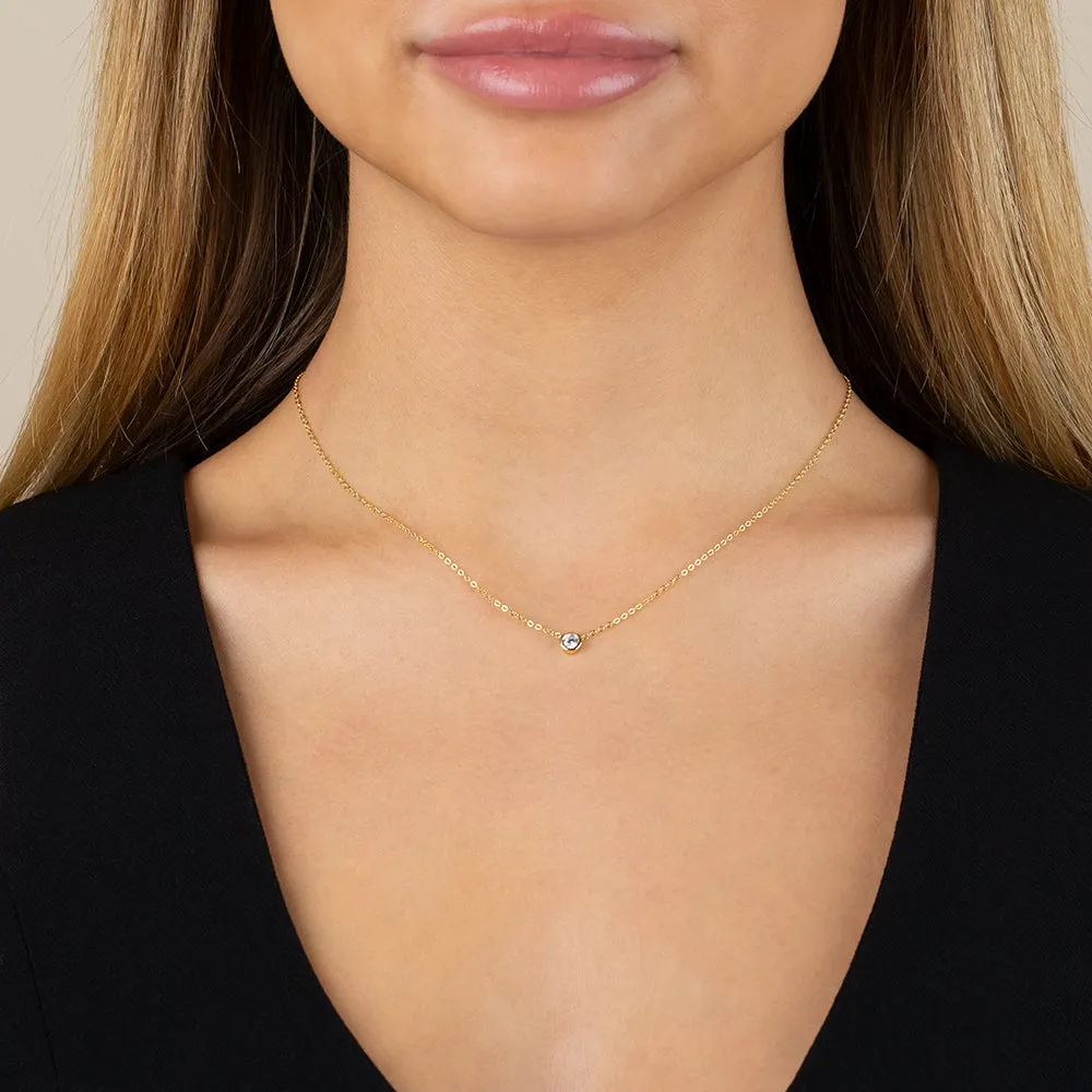 Colored Mini Solitaire Bezel Necklace sold by Adina Eden's product image thumbnail 2