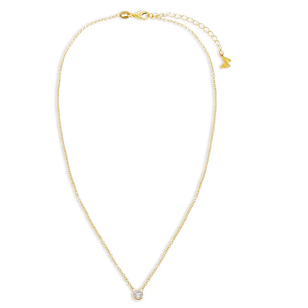 Colored Mini Solitaire Bezel Necklace sold by Adina Eden's product image thumbnail 3