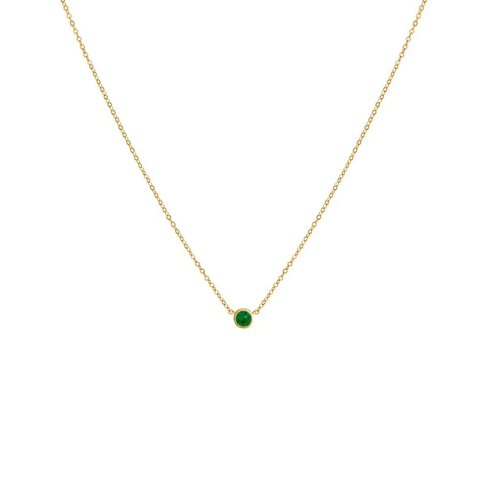 Colored Mini Solitaire Bezel Necklace sold by Adina Eden's product image thumbnail 5