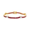 Diamond Pave Accented Ruby Tennis Bracelet 14K sold by Adina Eden's