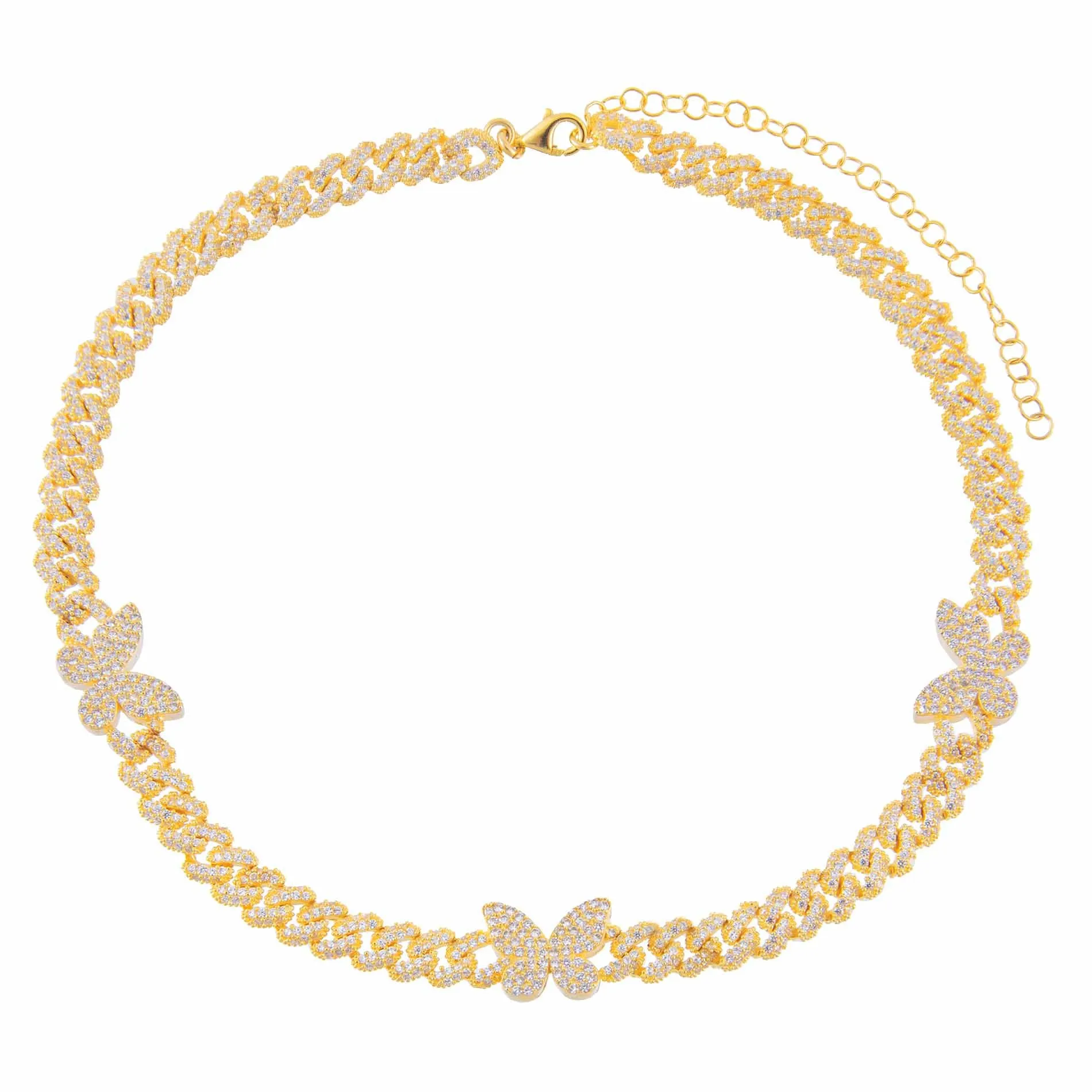 Pavé Butterfly Chain Link Choker sold by Adina Eden's product image thumbnail 4