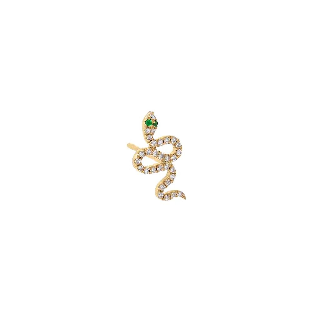 Diamond Pavé Snake Stud Earring 14K sold by Adina Eden's product image thumbnail 3