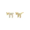 Mini Pavé Chai Stud Earring sold by Adina Eden's