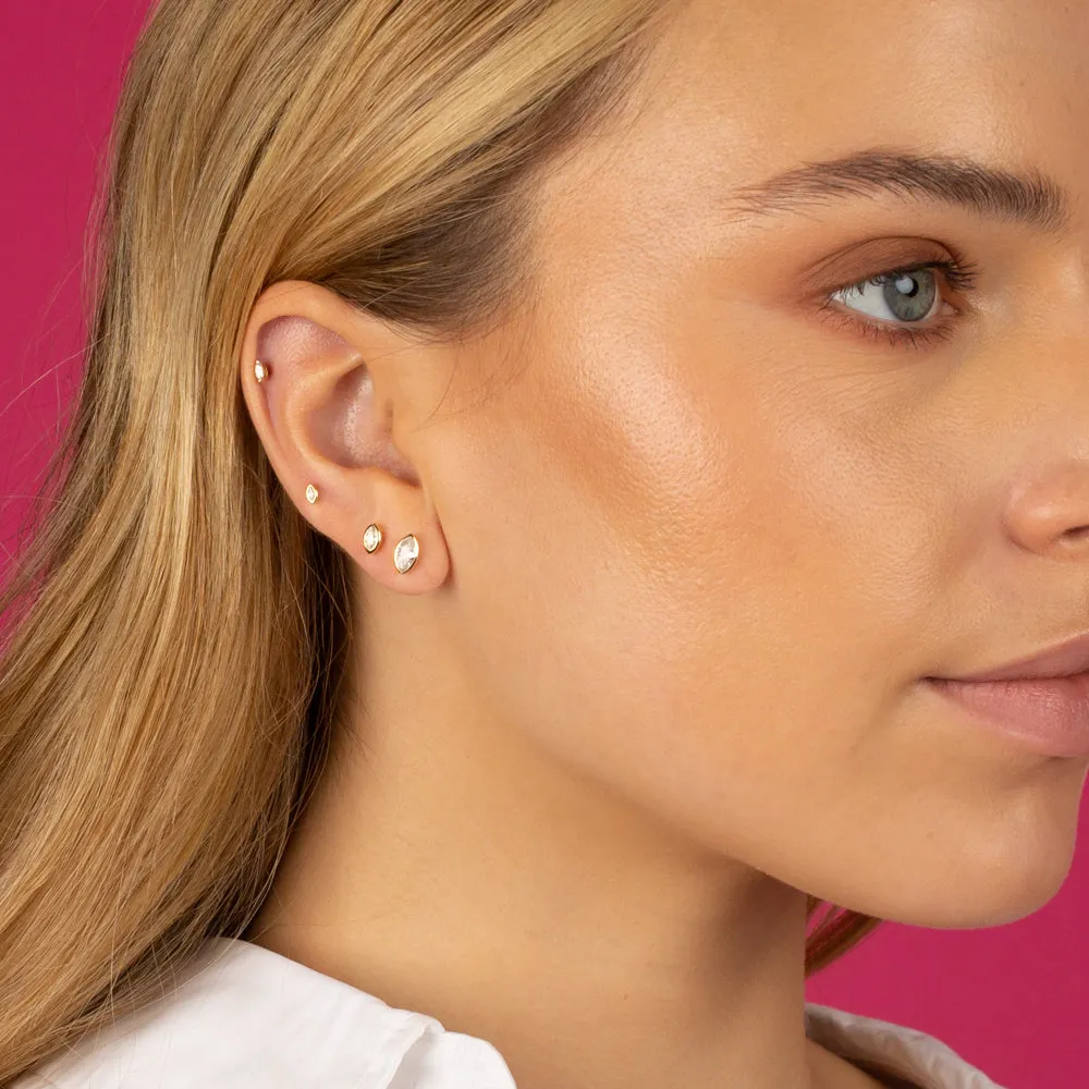 Marquise Bezel Stud Earring sold by Adina Eden's product image thumbnail 2