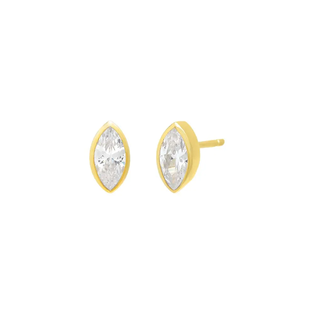 Marquise Bezel Stud Earring sold by Adina Eden's product image thumbnail 3
