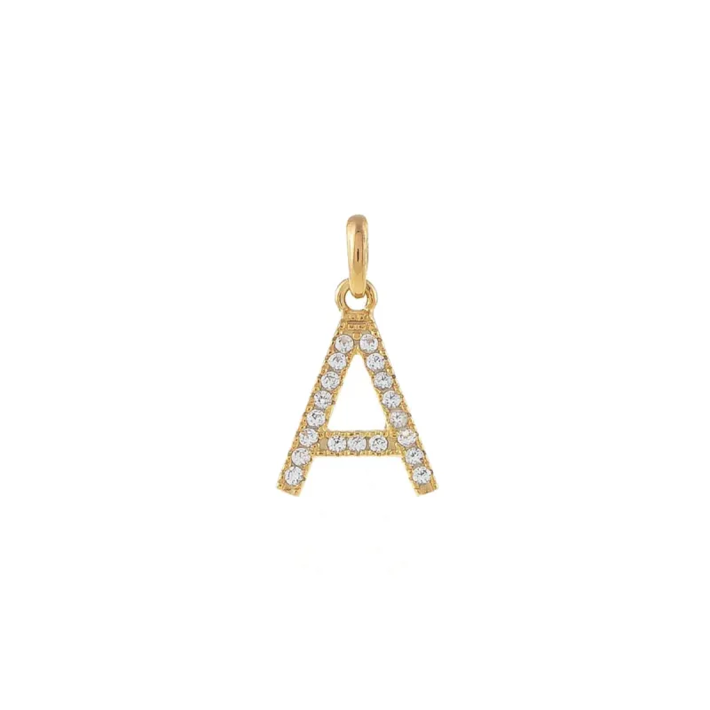 Topaz Uppercase Initial Charm 14K sold by Adina Eden's