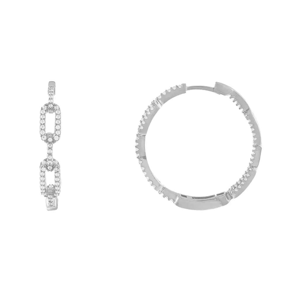 Pavé Double Link Hoop Earring sold by Adina Eden's product image thumbnail 3