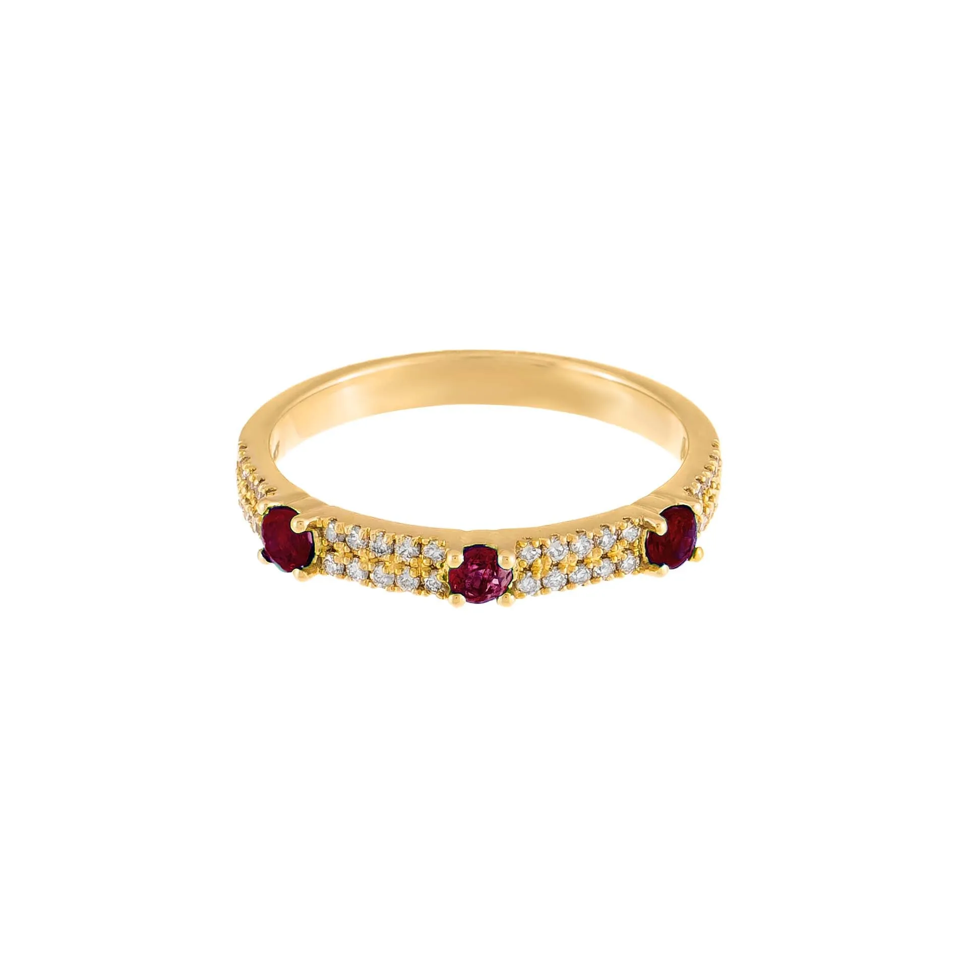 Diamond X Colored Gemstone Double Row Band 14K sold by Adina Eden's product image thumbnail 3