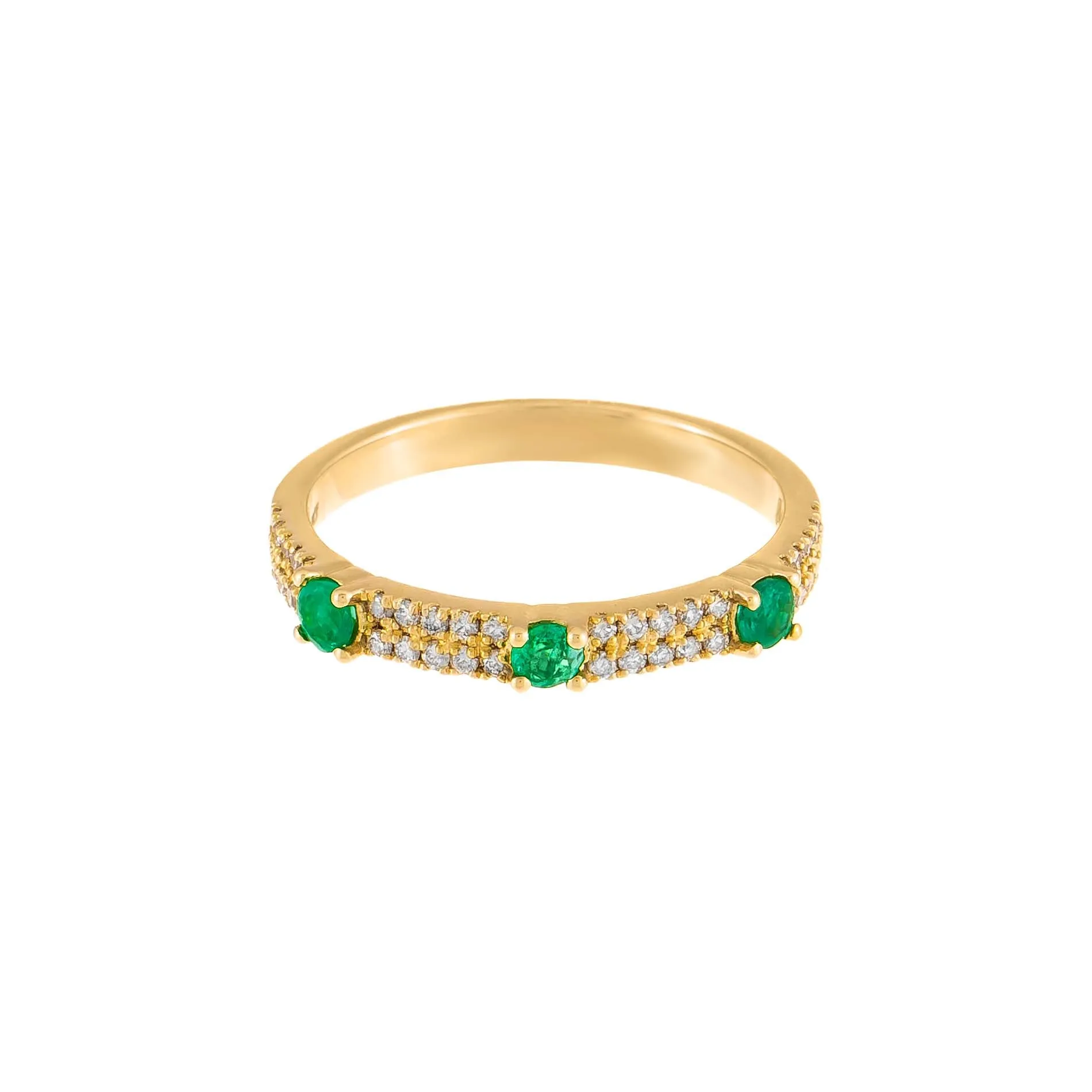 Diamond X Colored Gemstone Double Row Band 14K sold by Adina Eden's product image thumbnail 5