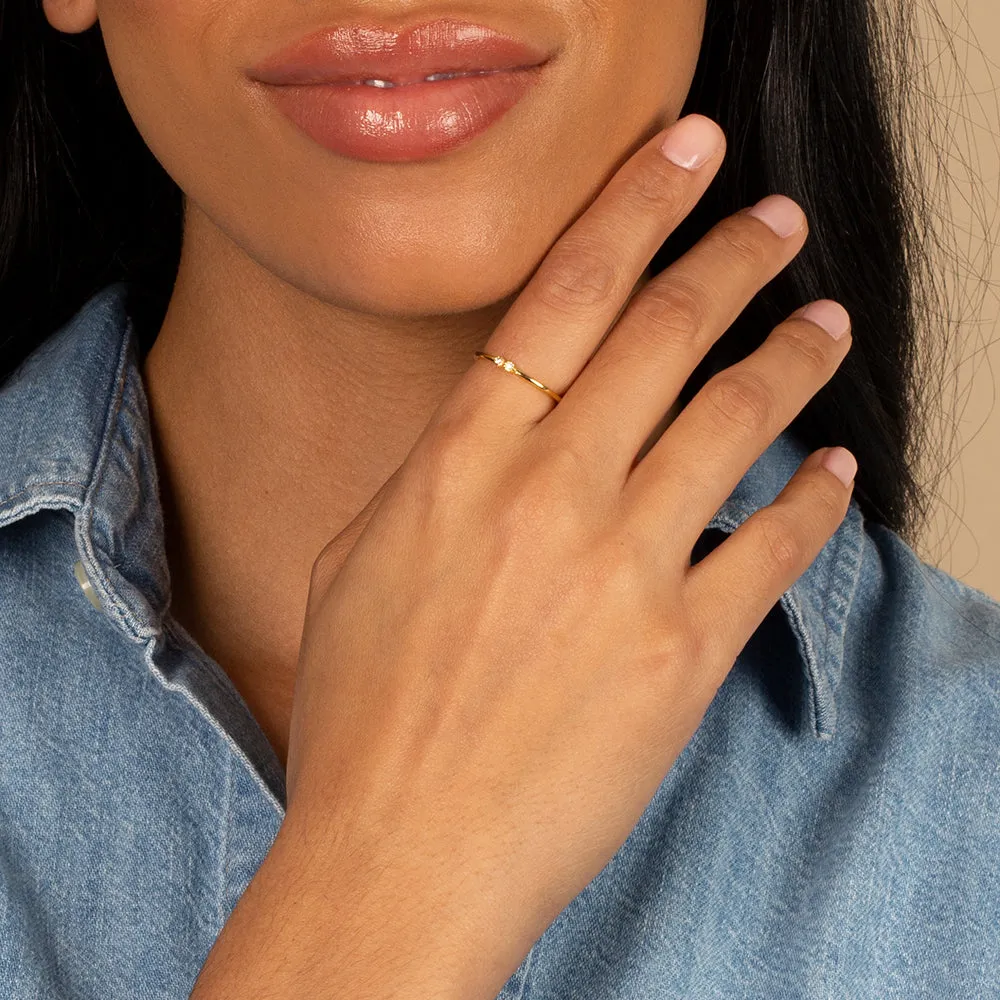 Tiny Double CZ Bezel Ring sold by Adina Eden's product image thumbnail 3