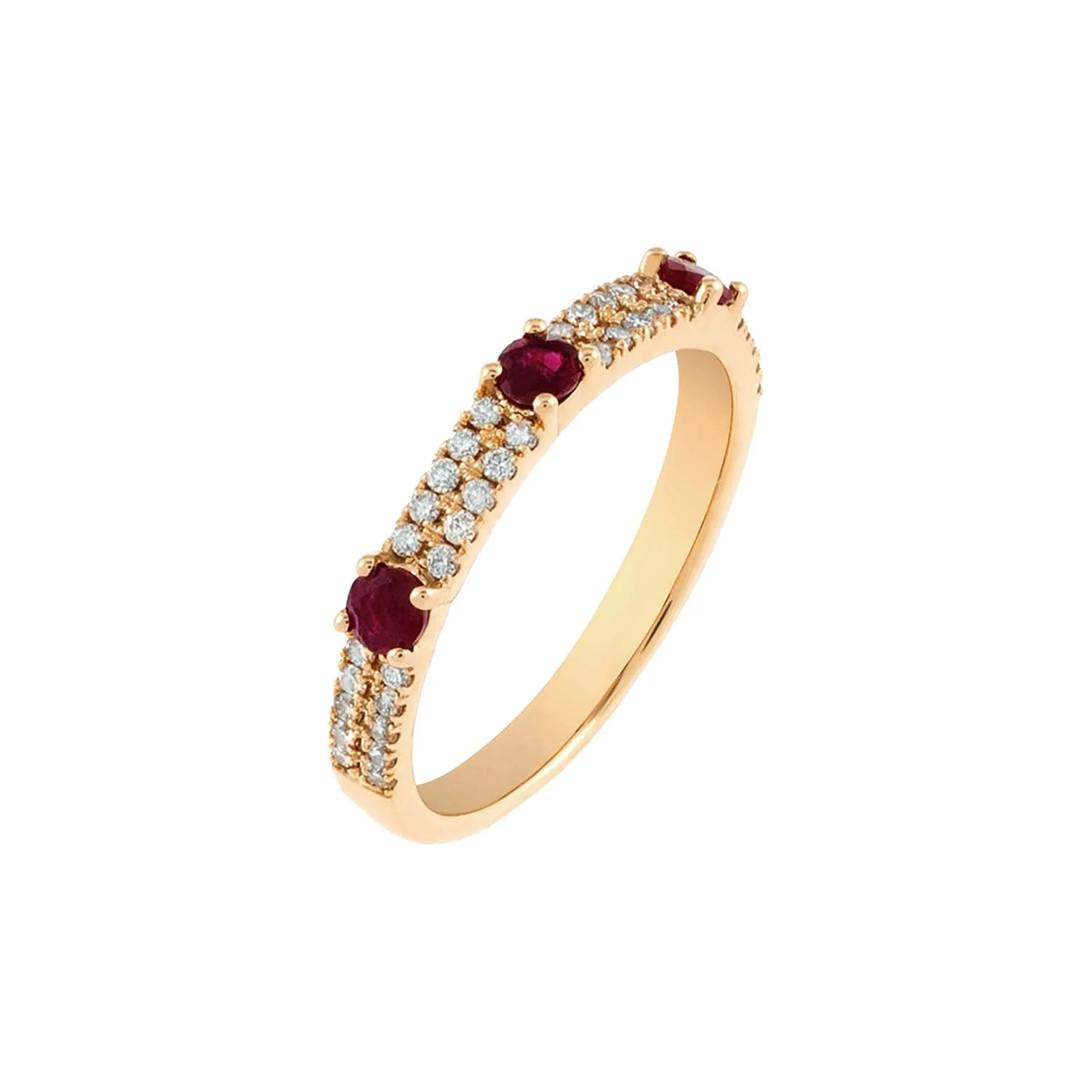 Diamond X Colored Gemstone Double Row Band 14K sold by Adina Eden's