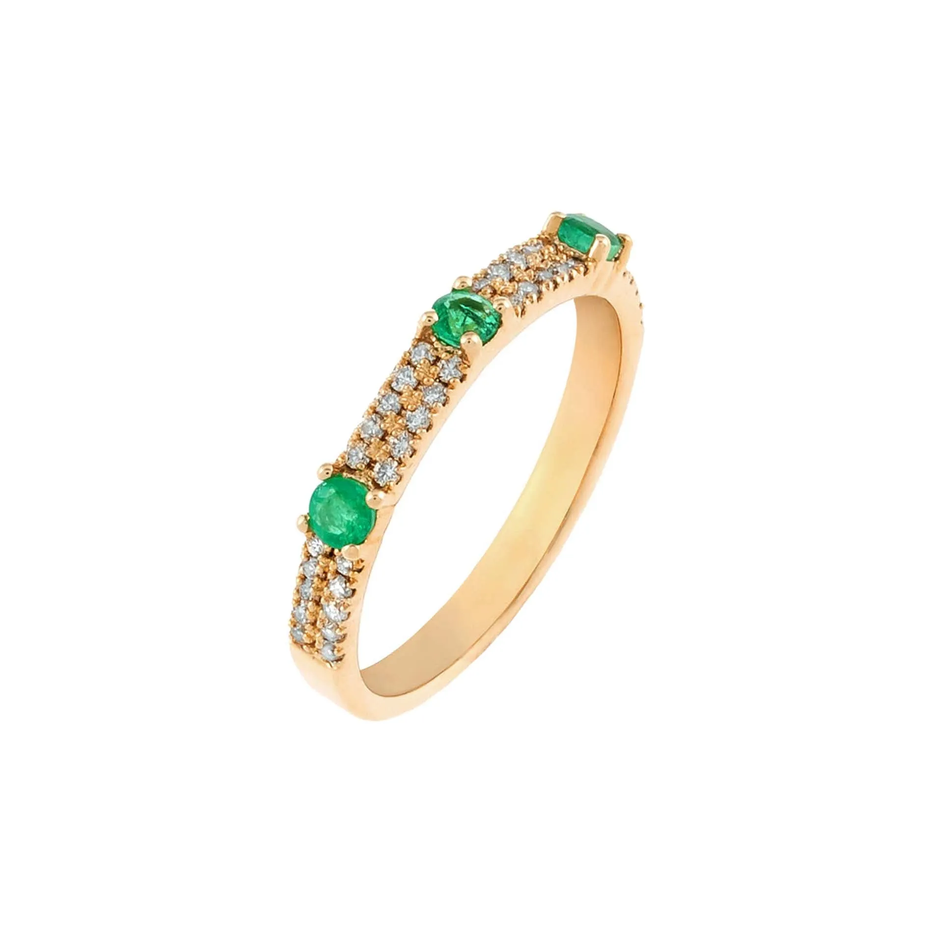 Diamond X Colored Gemstone Double Row Band 14K sold by Adina Eden's product image thumbnail 4
