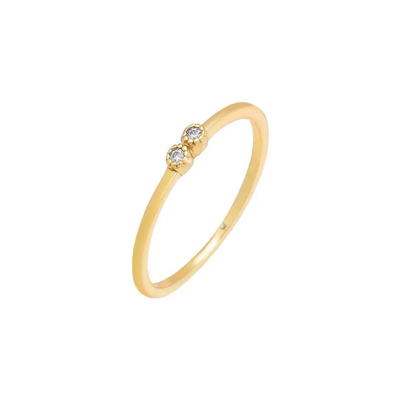 Tiny Double CZ Bezel Ring sold by Adina Eden's