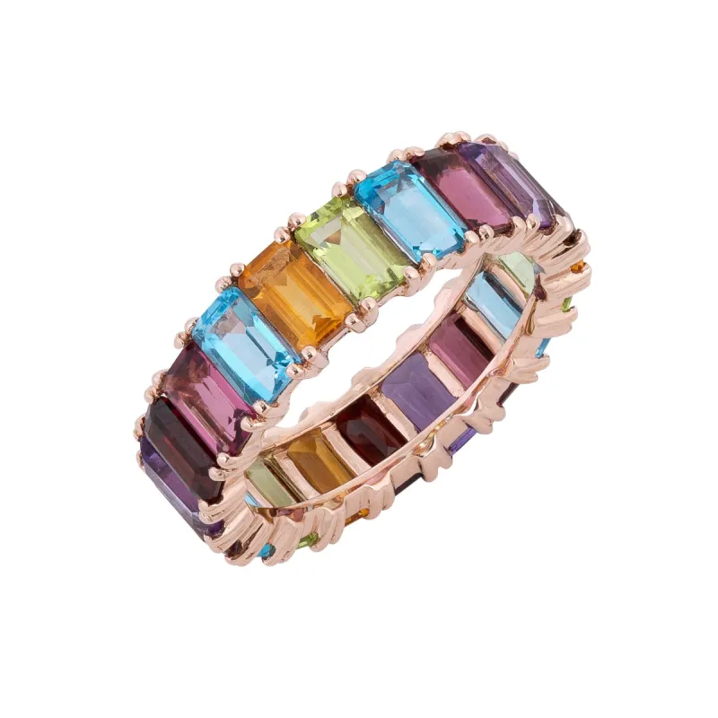 Rainbow Eternity Ring 14K sold by Adina Eden's
