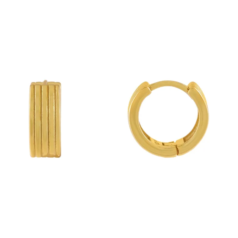 Chunky Ribbed Hoop Earring sold by Adina Eden's