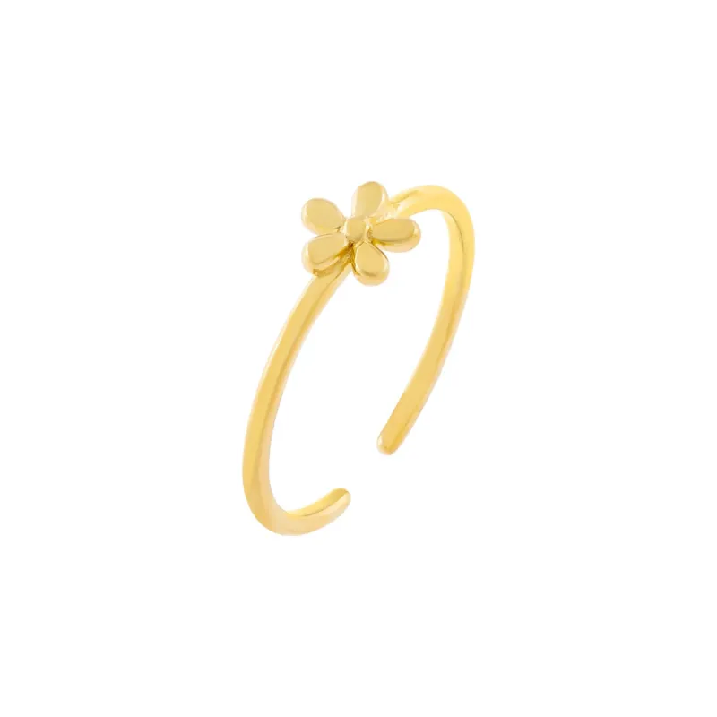 Solid Flower Adjustable Ring sold by Adina Eden's