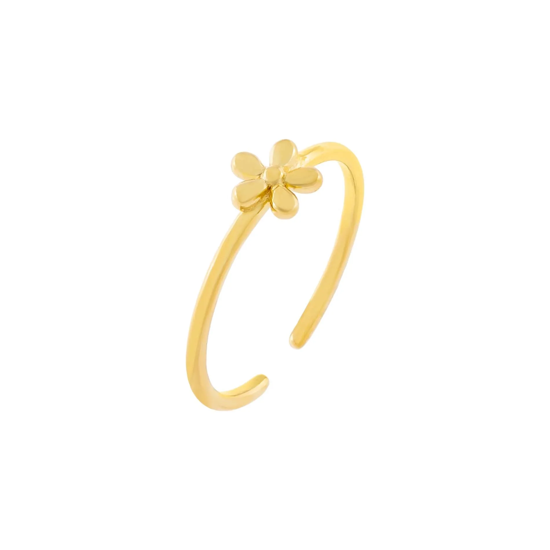 Solid Flower Adjustable Ring sold by Adina Eden's