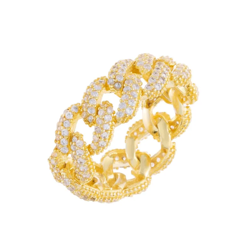 Pavé Chain Link Ring sold by Adina Eden's