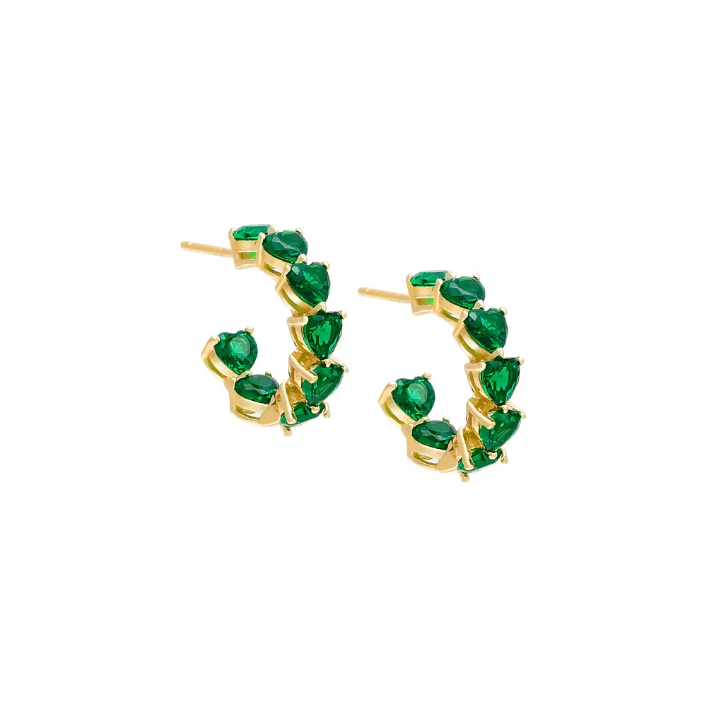 Multi CZ Heart Hoop Earring sold by Adina Eden's product image thumbnail 3
