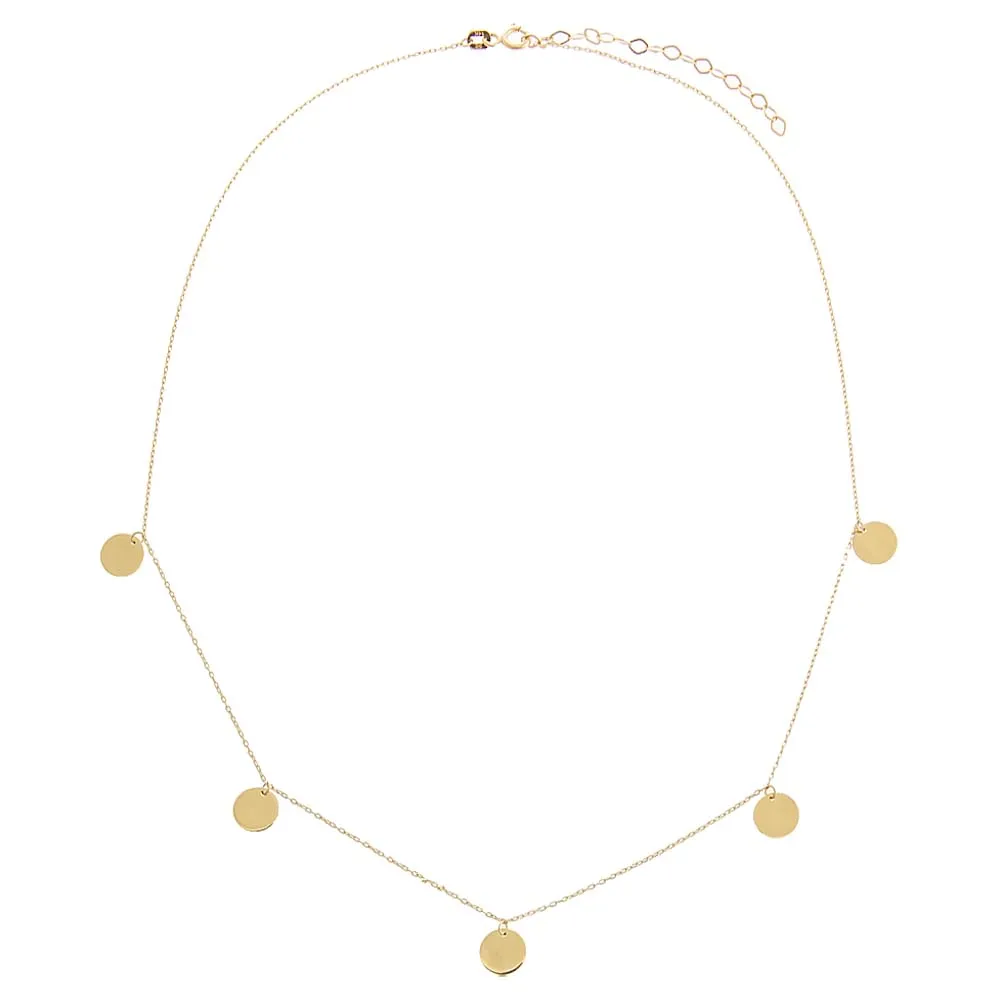 Solid Dangling Discs Necklace 14K sold by Adina Eden's product image thumbnail 3