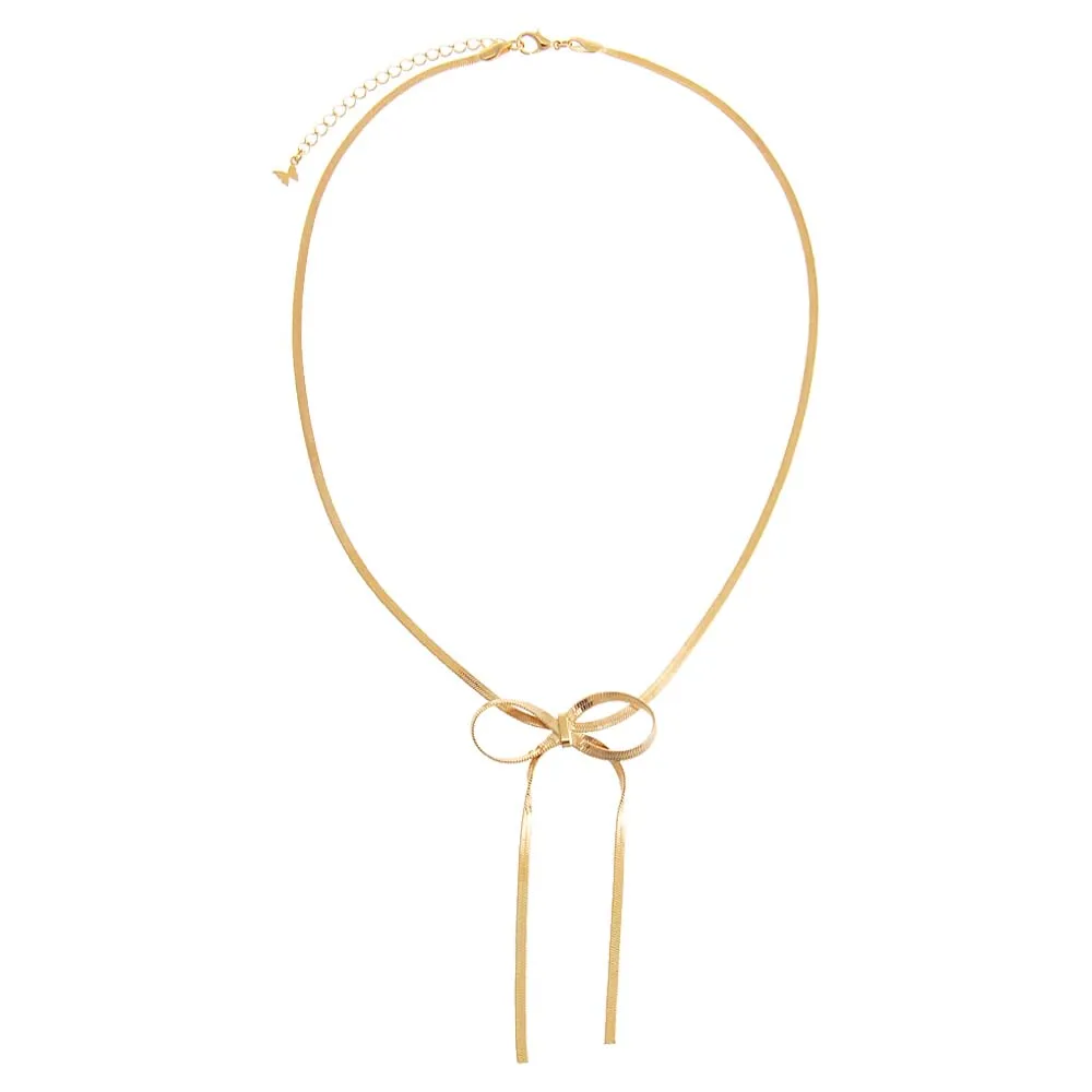 Herringbone Bow Tie Necklace sold by Adina Eden's product image thumbnail 3