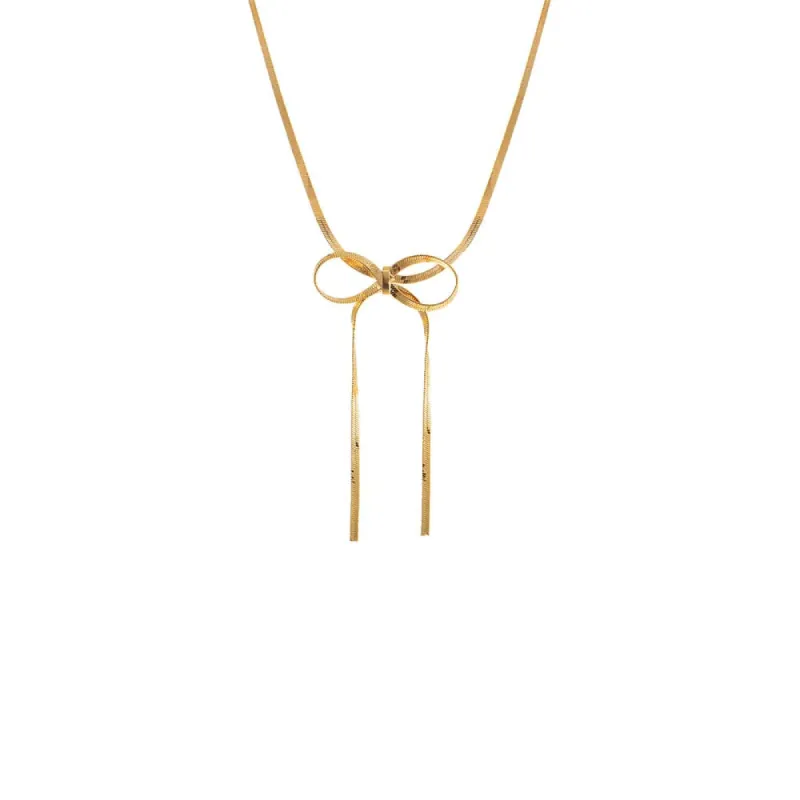 Herringbone Bow Tie Necklace sold by Adina Eden's
