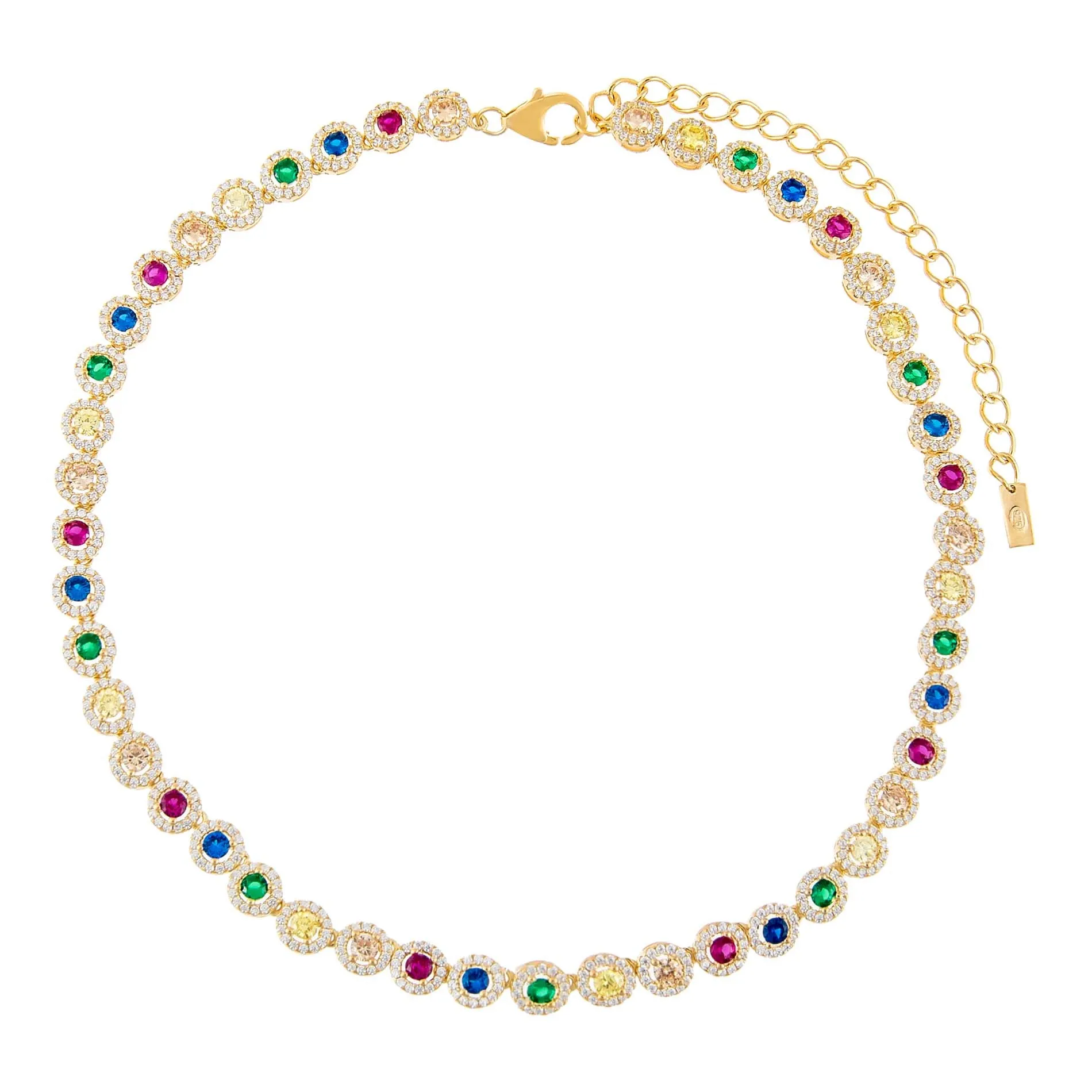 CZ Halo Multi-Color Choker sold by Adina Eden's product image thumbnail 3