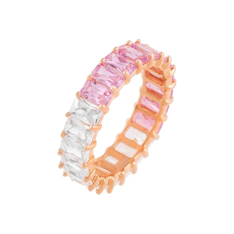 Pastel Two Tone Colored Baguette Ring sold by Adina Eden's