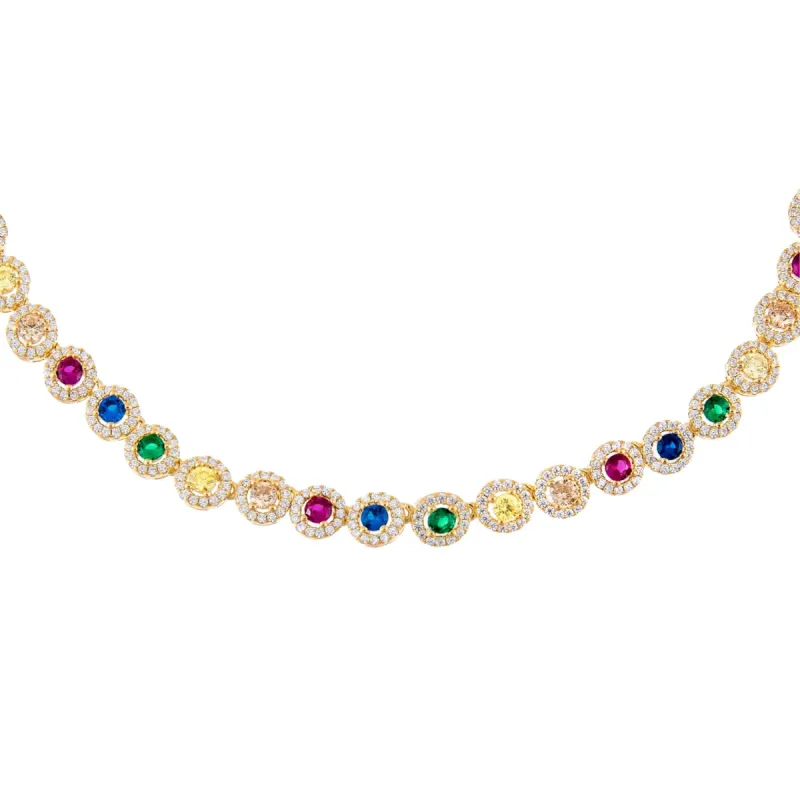 CZ Halo Multi-Color Choker sold by Adina Eden's