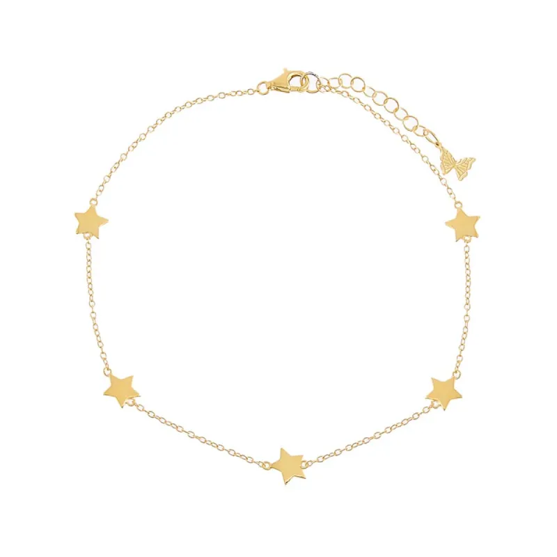 Solid Multi Star Anklet sold by Adina Eden's