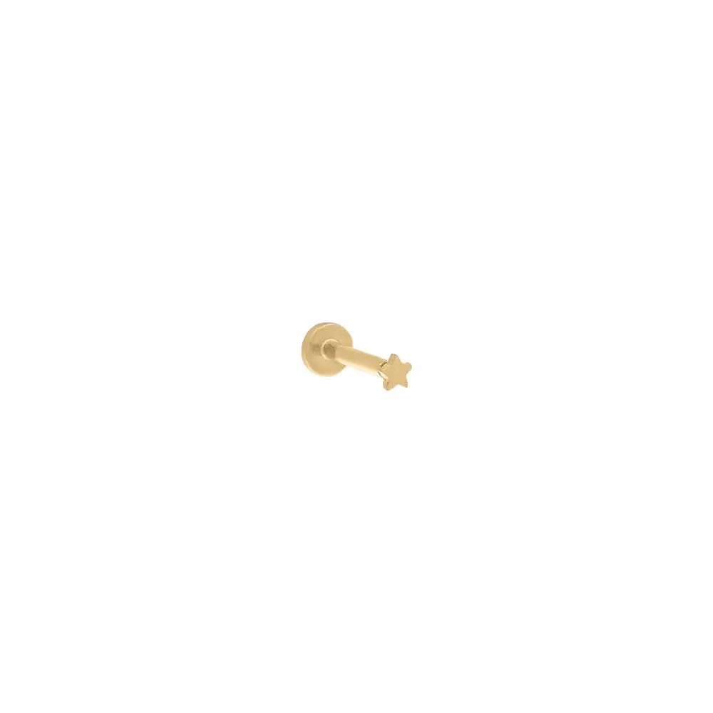 Itty Bitty Flat Star Threaded Stud Earring 14K sold by Adina Eden's