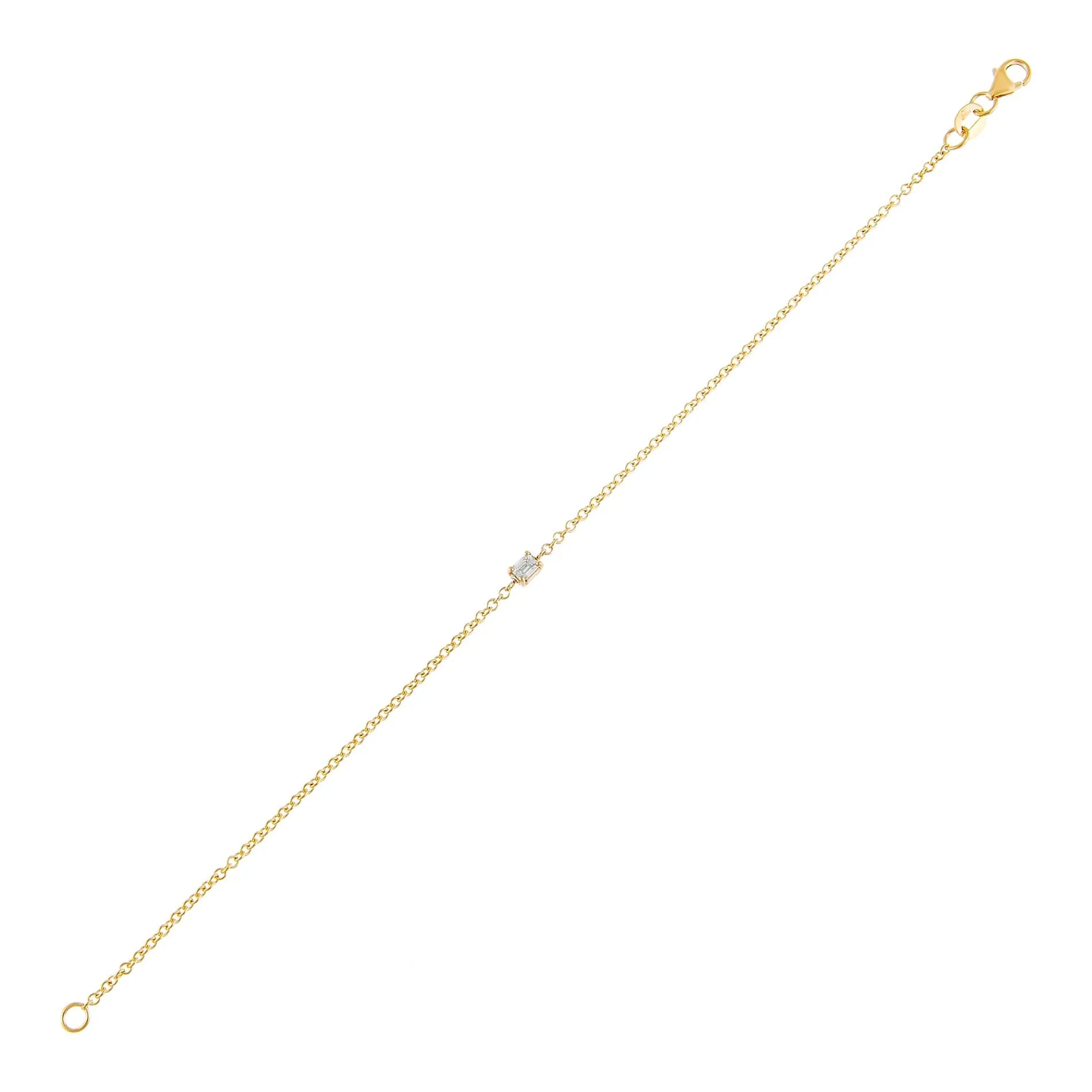 Diamond Tiny Baguette Bracelet 14K sold by Adina Eden's