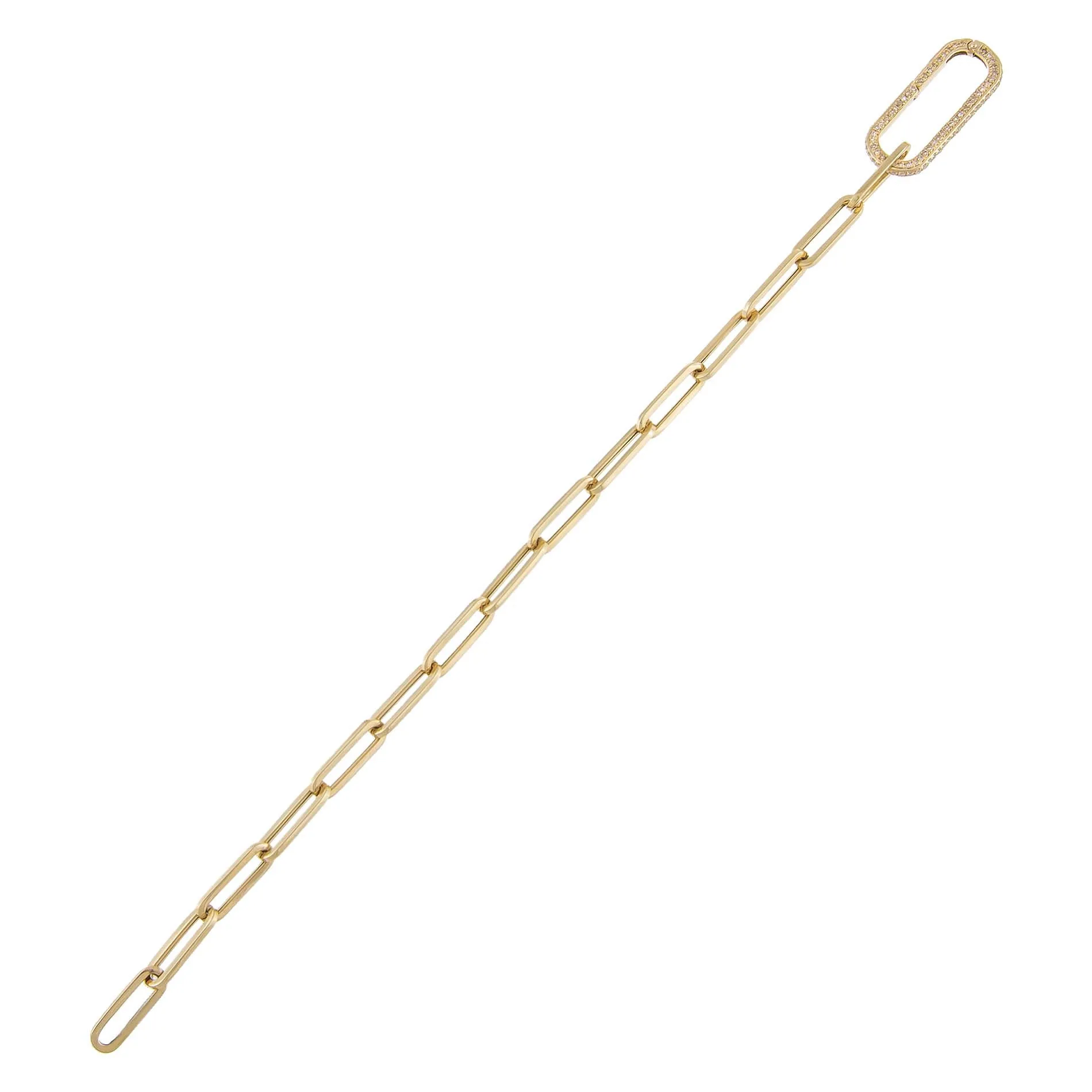 Diamond Elongated Paperclip Bracelet 14K sold by Adina Eden's product image thumbnail 2